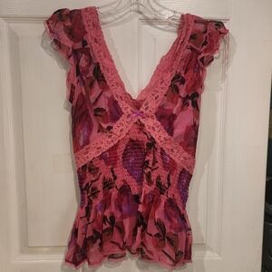 Classic Betsey Johson Y2K babydoll blouse with detachable tank top